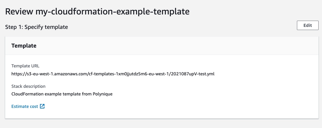 publish CloudFormation template