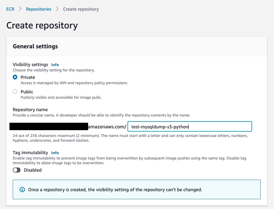 Create ECR repository