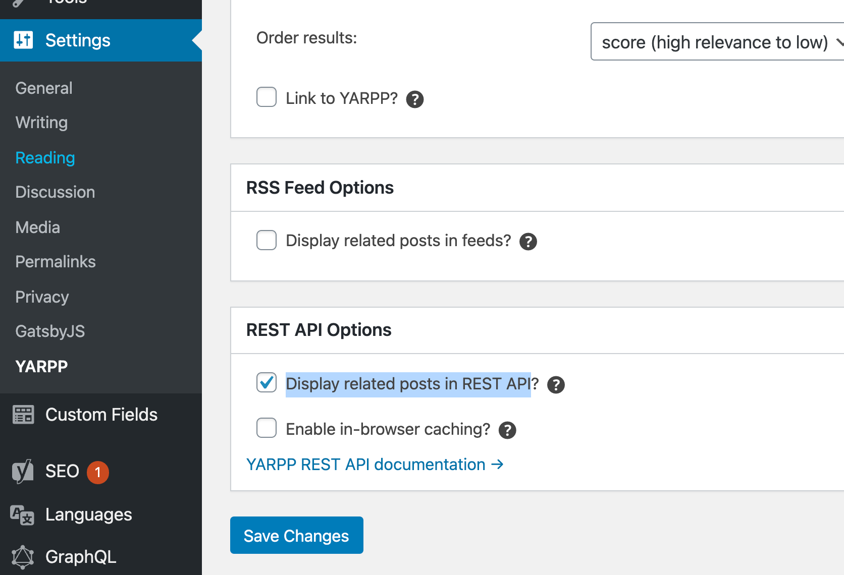 YARPP enable REST APIs