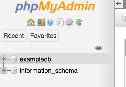 select database phpmyadmin